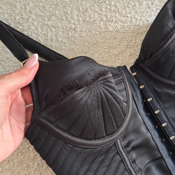 Black Satin Bustier - Picture 6 of 7
